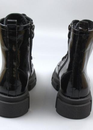Акция распродажа 37 размер лаковые ботинки кожаные черные на меху женская обувь cosmo shoes new kate lac bs5 фото
