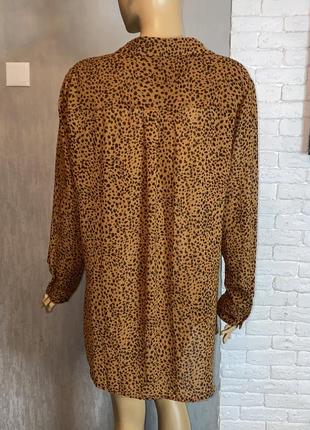 Удлиненная блузка у леопардовый принт new look, xxl 52-54р2 фото