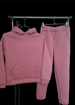Детский спортивный костюм на девочку цвет розовый (плотная,теплая ткань,не кашлатится) на рост 152-164 см.