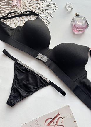 Комплект victoria’s secret стрази камни набір з камінням набор білизна вікторія секрет белье виктория сикрет бра бюст ліфчик