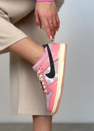 Гарні жіночі кросівки nike sb dunk low lx barbie pink premium рожеві з бузковим7 фото