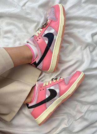Красивейшие женские кроссовки nike sb dunk low lx barbie pink premium розовые с сиреневым