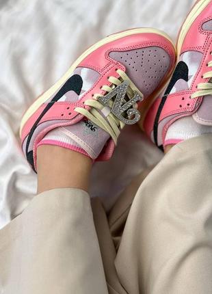 Гарні жіночі кросівки nike sb dunk low lx barbie pink premium рожеві з бузковим5 фото