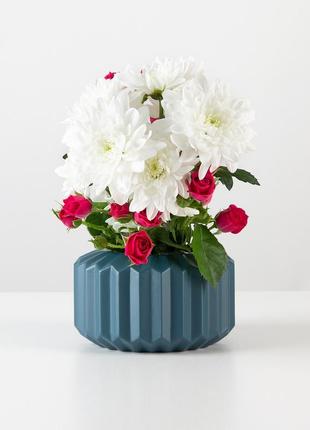 Ваза декоративна mvm dh-flowers-08 125х125х75мм синя (dh-flowers-08 dark blue)