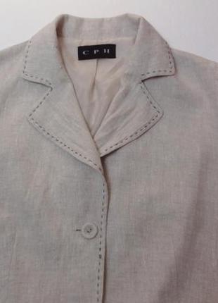 Льняной укороченный пиджак. 48-50 размер.2 фото