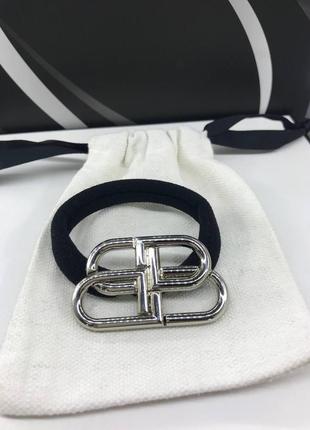 Резинка шелковая средняя для волос с логотипом balensiaga