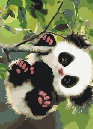 Картины по номерам "игривая панда" раскраски по цифрам.30*40 см.украина1 фото