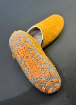 Капці жіночі / підліткові домашні з повсті / войлоку, охра, розміри 36-41