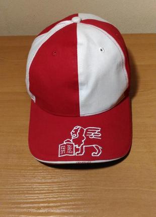 Бейсболка красная белая, размер 55-60см2 фото
