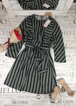 Брендове миле плаття сорочка в смужку з пояском tu
