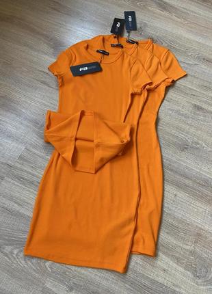 Летнее платье миди в рубчик, яркое летнее платье, повседневное летнее платье, облегающее летнее платье,