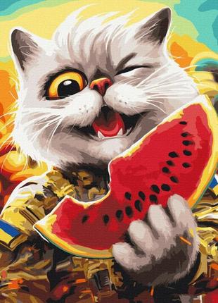 Премиум картины по номерам "котик в херсоне ©марианна пащук" раскраски по цифрам. 40*50 см.украина