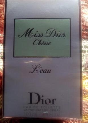 Miss dior cherie l'eau 100 мл, dior, оригинал