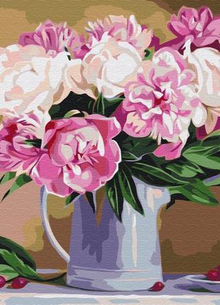 Картини за номерами "натюрморт із півоній" розмальовки за цифрами. 40*50 см.україна