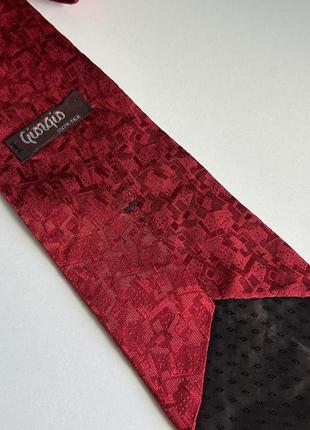 Красный шелковый винтажный галстук giorgio silk tie hand made7 фото