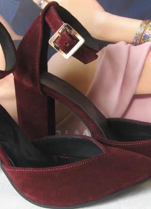 Mante! красивые женские замшевые босоножки туфли каблук 10 см весна лето осень марсала замша6 фото