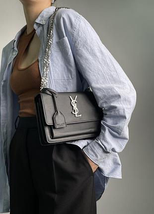 Сумка 👜 yves saint laurent sunset big chain black/silver (