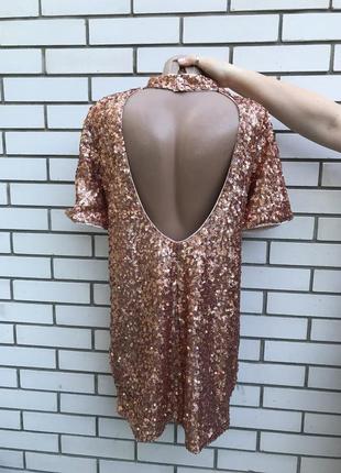 Вечернее бронзовое платье мини с открытой спинкой h&amp;m7 фото