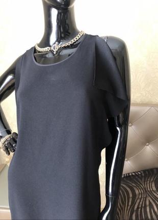 Платье с воланами dkny, черное, размер с-м3 фото