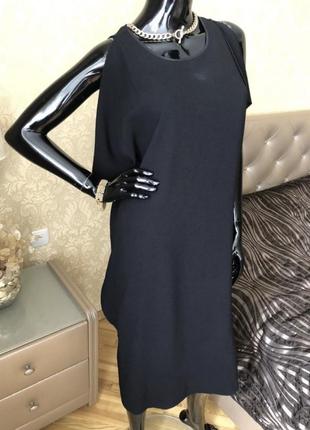 Платье с воланами dkny, черное, размер с-м8 фото