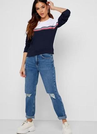 Джинсы мом с рваными коленями new look tori mom jeans, xs