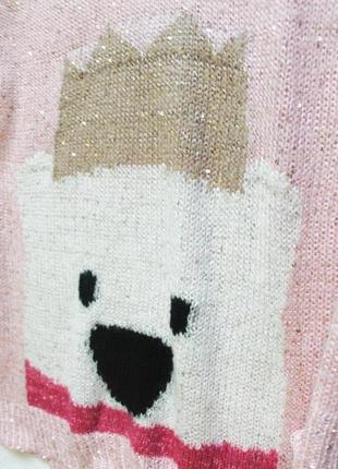 Женский розовый свитер с мишкой от peacocks, размер m-l3 фото