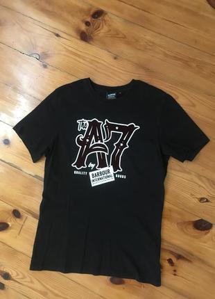 Barbour motorcycle мужская чёрная футболка новые коллекции
