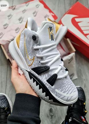 🏀nike kyrie 7 gs rings white metallic gold🏀 кроссовки мужские найк высокие, кроссовки мужское высокие баскетбольное найк2 фото