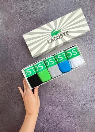 Чоловічі труси 5шт lacoste у подарунковій упаковці.u78 фото