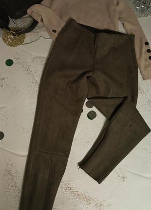 Очень крутые замшевые брюки, штаны,легинсы zara 🐻4 фото