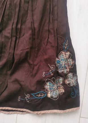 Красивая коттоновая юбка с вышивкой2 фото