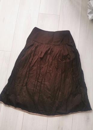 Красивая коттоновая юбка с вышивкой3 фото
