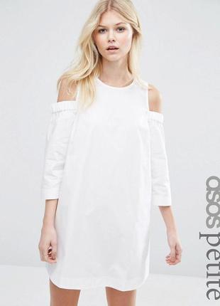 Біле плаття з відкритими плечима asos