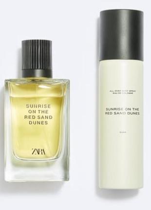 Парфумована вода zara sunrise on the red sand dunes 100 мл + спрей лля тіла 100 мл (2 x 3,38 fl. oz). спеціальне видання.