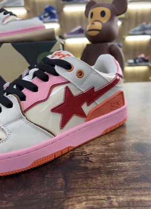 Кроссовки bape sk8 sta pink / red a bathing ape3 фото