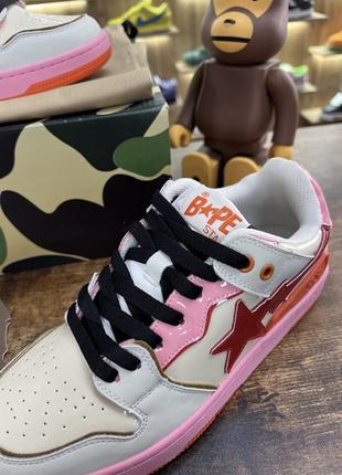 Кроссовки bape sk8 sta pink / red a bathing ape4 фото