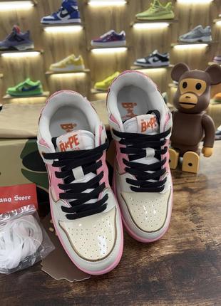 Кроссовки bape sk8 sta pink / red a bathing ape7 фото