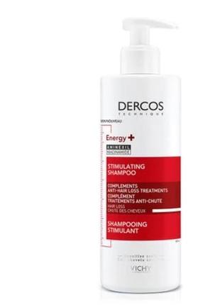 Тонізувальний шампунь для боротьби з випаданням волосся vichy dercos energy+ stimulating shampoo (400мл)1 фото