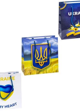Пакет подарунковий чашка україна 16х16х7 см арт.20214 фото