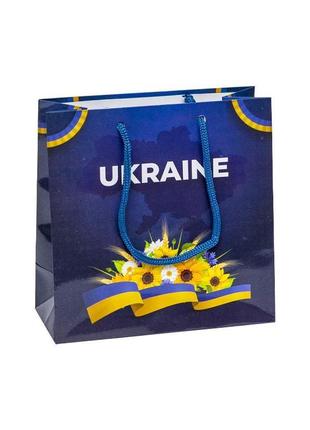 Пакет подарунковий чашка україна 16х16х7 см арт.20213 фото