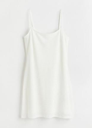 Платье трикотажное на подкладке для женщины h&m 1065281-001 s белый