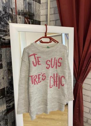 Гарний теплий светрик для дівчинки, benetton, 134-140см
