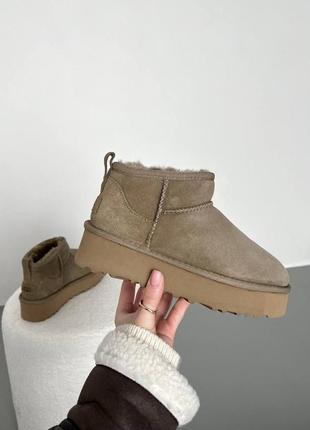 Ugg classic ultra mini platform brown3 фото