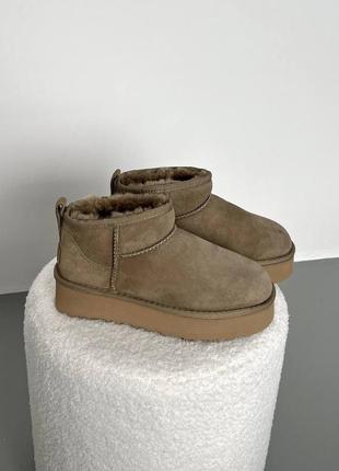 Ugg classic ultra mini platform brown1 фото