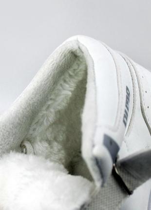 Дитячі білі підліткові зимові кросівки на хлопчика з хутром,з липучкою на шнурівці,з еко шкіри,зима5 фото