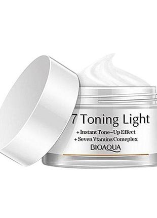 Тонизирующий и осветляющий крем для лица bioaqua v7 toning light cream, 50 г1 фото