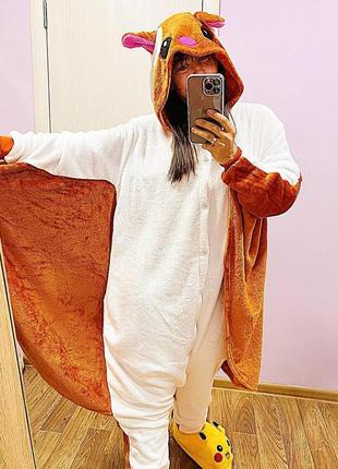 Пижама теплая кигуруми кошечка чи для взрослых и детей размер размер s , m ,l ткань велсофт2 фото
