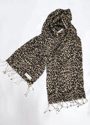 Кашемировый шелковый шарф animal принт the cashmere centre  /9050/4 фото