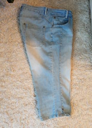 Моделюючі бриджи, джинс, потертості, для пишних стегон, occupied, фігура груша, на літо3 фото