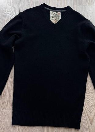 Шикарний шерстяний чорний светр джемпер кофта
